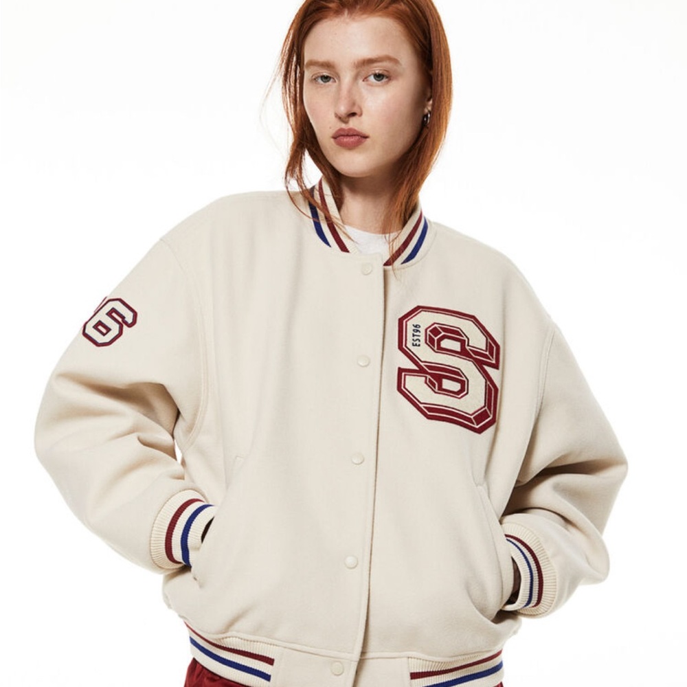 H&M Motif-Detail Signature Varsity Jacket